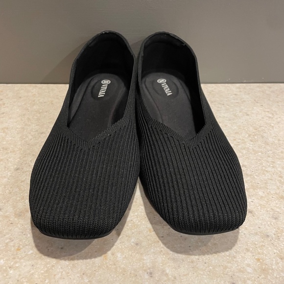 VIVAIA Margot Square Toe V Cut Flats (Margot 2.0) Knit Comfort Ballet US11/EU43 - Picture 2 of 12
